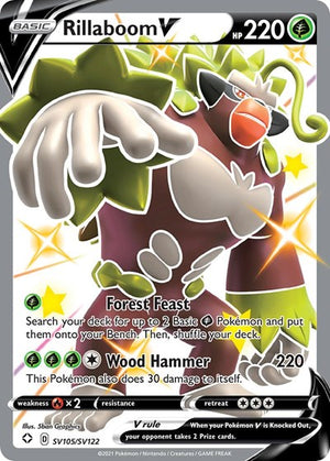 Pokemon TCG - Shining Fates: Shiny Vault - Rillaboom V - SV105/SV122 - Holofoil