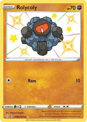 Pokemon TCG - Shining Fates: Shiny Vault - Rolycoly - SV067/SV122 - Holofoil