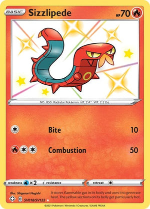 Pokemon TCG - Shining Fates: Shiny Vault - Sizzlipede - SV018/SV122 - Holofoil