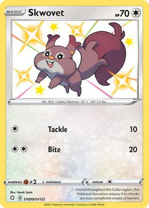 Pokemon TCG - Shining Fates: Shiny Vault - Skwovet - SV099/SV122 - Holofoil