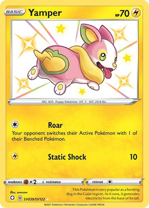 Pokemon TCG - Shining Fates: Shiny Vault - Yamper - SV039/SV122 - Holofoil