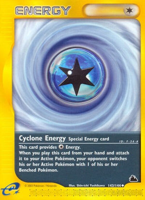 Pokemon TCG - Skyridge - Cyclone Energy - 143/144 - Reverse Holofoil