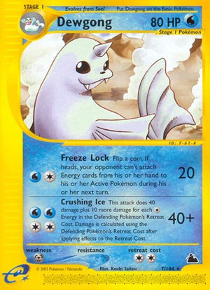 Pokemon TCG - Skyridge - Dewgong - 007/144 - Reverse Holofoil