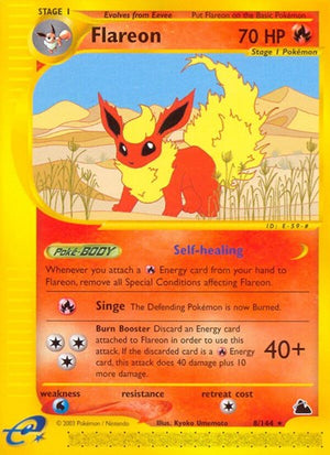 Pokemon TCG - Skyridge - Flareon - 008/144 - Reverse Holofoil