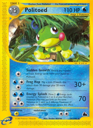 Pokemon TCG - Skyridge - Politoed - 025/144 - Reverse Holofoil