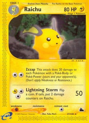 Pokemon TCG - Skyridge - Raichu - 027/144