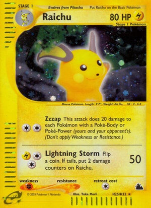 Pokemon TCG - Skyridge - Raichu - H25/H32 - Holofoil