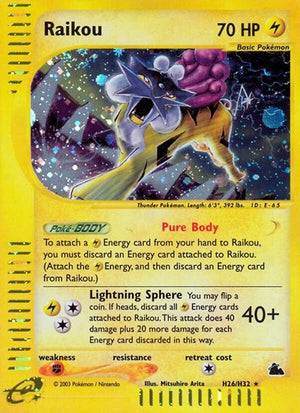 Pokemon TCG - Skyridge - Raikou - H26/H32 - Holofoil