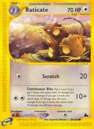 Pokemon TCG - Skyridge - Raticate - 089/144 - Reverse Holofoil