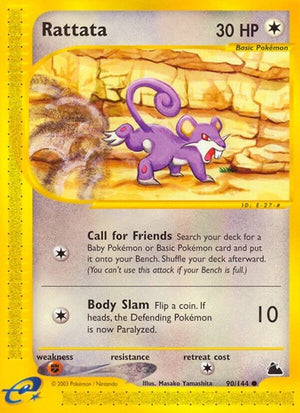 Pokemon TCG - Skyridge - Rattata - 090/144 - Reverse Holofoil