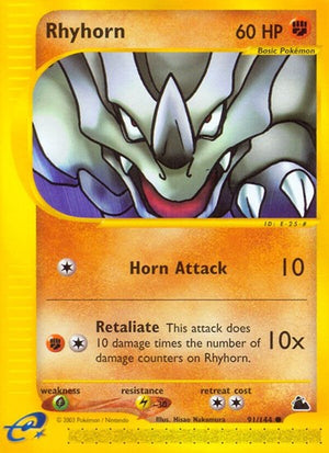 Pokemon TCG - Skyridge - Rhyhorn - 091/144