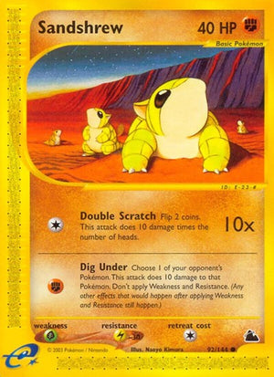 Pokemon TCG - Skyridge - Sandshrew - 092/144