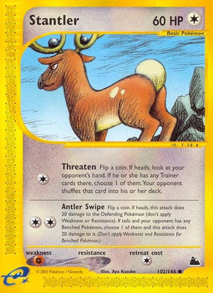 Pokemon TCG - Skyridge - Stantler - 102/144 - Reverse Holofoil
