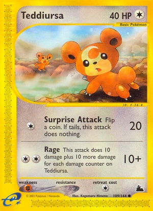 Pokemon TCG - Skyridge - Teddiursa - 109/144 - Reverse Holofoil
