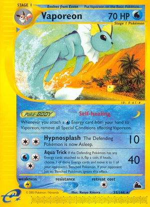 Pokemon TCG - Skyridge - Vaporeon - 033/144 - Reverse Holofoil
