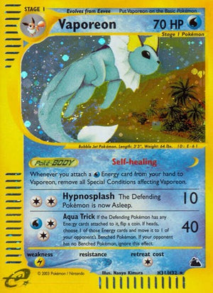 Pokemon TCG - Skyridge - Vaporeon - H31/H32 - Holofoil