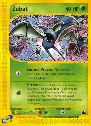 Pokemon TCG - Skyridge - Zubat - 117/144 - Reverse Holofoil