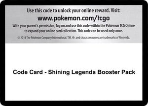 Pokemon TCG - Shining Legends - Code Card - Shining Legends Booster Pack