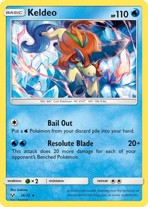 Pokemon TCG - Shining Legends - Keldeo - 26/73 - Reverse Holofoil