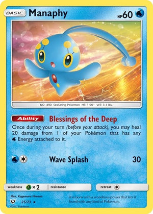 Pokemon TCG - Shining Legends - Manaphy - 25/73 - Reverse Holofoil