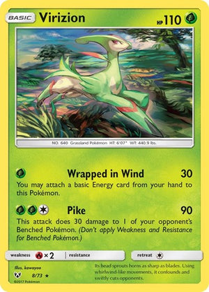 Pokemon TCG - Shining Legends - Virizion - 8/73 - Reverse Holofoil