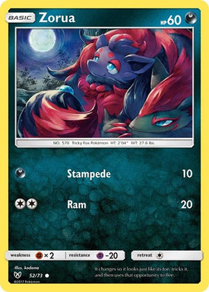 Pokemon TCG - Shining Legends - Zorua - 52/73 - Reverse Holofoil