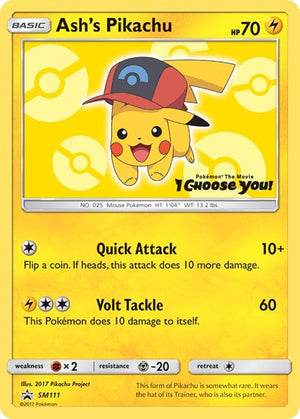 Pokemon TCG - SM Promos - Ash's Pikachu - SM111 - SMP SM111