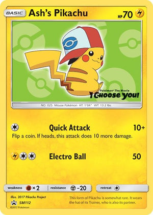 Pokemon TCG - SM Promos - Ash's Pikachu - SM112 - SMP SM112