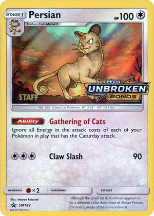 Pokemon TCG - SM Promos - Persian - SM182 - (Prerelease) [Staff] - SMP SM182