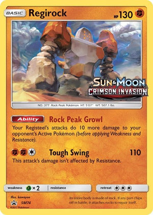 Pokemon TCG - SM Promos - Regirock - SM74 - (Prerelease) - SMP SM74