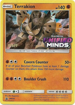 Pokemon TCG - SM Promos - Terrakion - SM205 - (Prerelease) [Staff] - SMP SM205