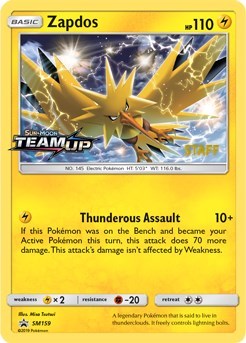Pokemon TCG - SM Promos - Zapdos - SM159 - (Prerelease) [Staff] - SMP SM159