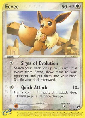Pokemon TCG - EX Sandstorm - Eevee - 63/100 - Reverse Holofoil