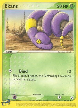 Pokemon TCG - EX Sandstorm - Ekans - 64/100 - Reverse Holofoil