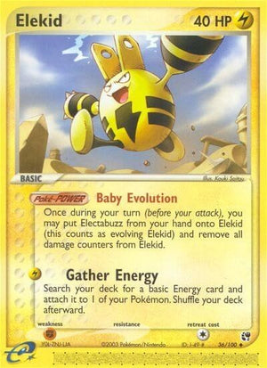 Pokemon TCG - EX Sandstorm - Elekid - 36/100 - Reverse Holofoil