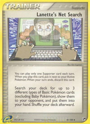 Pokemon TCG - EX Sandstorm - Lanette's Net Search - 87/100