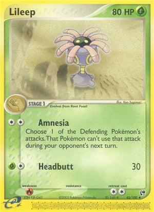 Pokemon TCG - EX Sandstorm - Lileep - 43/100 - Reverse Holofoil