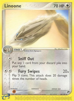 Pokemon TCG - EX Sandstorm - Linoone - 44/100 - Reverse Holofoil