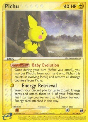Pokemon TCG - EX Sandstorm - Pichu - 20/100 - Reverse Holofoil