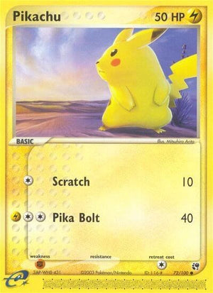 Pokemon TCG - EX Sandstorm - Pikachu - 72/100 - Reverse Holofoil