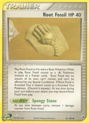 Pokemon TCG - EX Sandstorm - Root Fossil - 92/100 - Reverse Holofoil