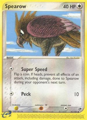 Pokemon TCG - EX Sandstorm - Spearow - 81/100 - Reverse Holofoil