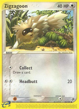Pokemon TCG - EX Sandstorm - Zigzagoon - 85/100 - Reverse Holofoil