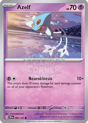 Pokemon TCG - SV08: Surging Sparks - Azelf - 080/191 - Reverse Holofoil