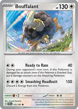 Pokemon TCG - SV08: Surging Sparks - Bouffalant - 151/191