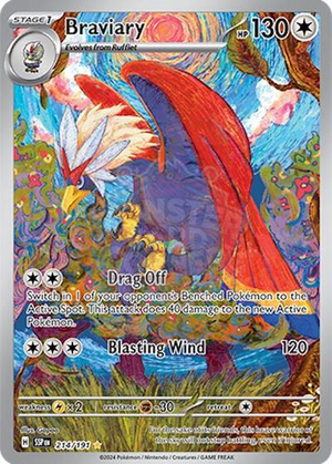 Pokemon TCG - SV08: Surging Sparks - Braviary - 214/191 - Holofoil