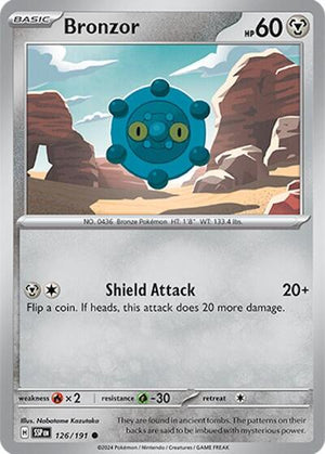 Pokemon TCG - SV08: Surging Sparks - Bronzor - 126/191 - Reverse Holofoil