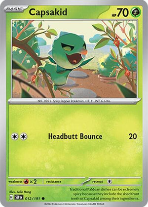 Pokemon TCG - SV08: Surging Sparks - Capsakid - 012/191 - Reverse Holofoil