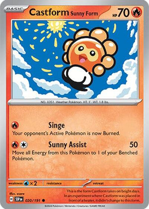 Pokemon TCG - SV08: Surging Sparks - Castform Sunny Form - 020/191