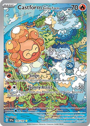 Pokemon TCG - SV08: Surging Sparks - Castform Sunny Form - 195/191 - Holofoil